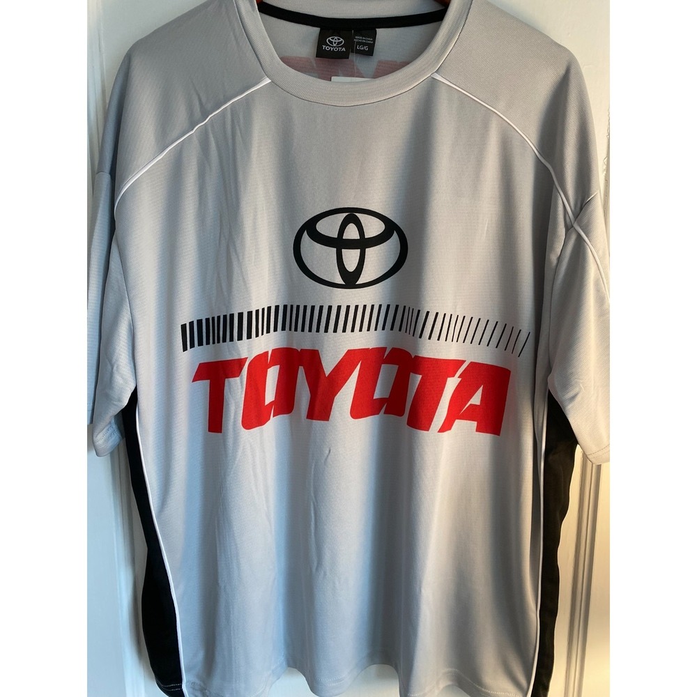 NWT Toyota Men's Large Short Sleeve Logo T-Shirt Racing Japan Gray Black White